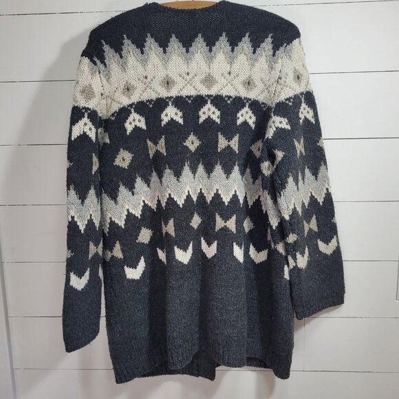 j.jill Single Button Wool Blend Cardigan Sweater w/Metal Accents Women's… - Picture 3 of 8